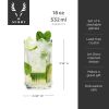 Deco Beau Crystal Highball Glasses Viski