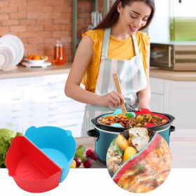 Partition Tank Slow Cooker Silicone Divider round Table Set for 4 Modern