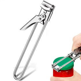 1pc Can Opener; Adjustable Jar & Bottle Opener