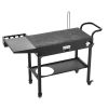Foldable Outdoor Cooking Table with Tissue Holder, Hooks, Wheels, Side Table