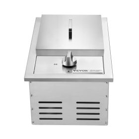 Single Grilling Side Burner, 15,000BTU Liquid Propane Side Burner for Outdoor Kitchen, Convertible to Natural Gas