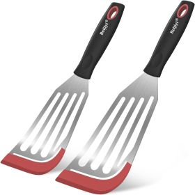 Heat Resistant Silicone Edge Slotted Fish Spatulas for Nonstick Cookware