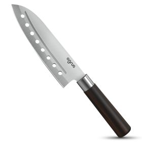 Santoku Knife Santoku Chef Knife with Plastic Grip 7 Inch Japanese Santoku Knife Versatile Knife for Chopping Slicing Mincing Steel Blade with Holes C