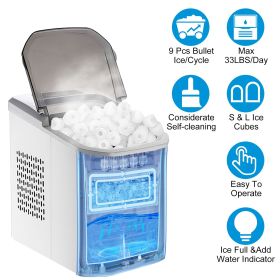 Electric Countertop Ice Maker with Ice Scoop Basket