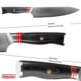 67-Layers Japanese Damascus Knife, 8 Inch, with Ergonomic Handle