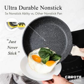 Nonstick Pots and Pans Set; 11 Pcs Granite Stone Kitchen Cookware Sets (Black)