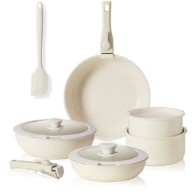 Kitchen Cookware Set with Detachable Handle, Induction Cookware