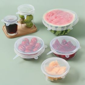 6Pcs Food Silicone Cover Fresh-keeping Dish Stretchy Lid Cap Reusable Wrap
