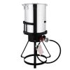 13*32in Iron Aluminum Black Round Tripod Stove Rack Silver Fryer