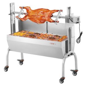 Rotisserie Grill with Windscreen, BBQ Whole Pig Lamb Goat Charcoal Spit Grill, 46 Inch 132 Lbs Capacity