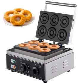 Commercial Waffle Donut Machine 6 Holes Double-Sided Heating 50-300Â°C