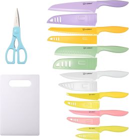 Knife Set with Kitchen Cutting Board, 30 Piece Colour Coding Stainless Steel