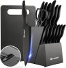 16 Pieces Kitchen Knife Block Set with Cutting Board