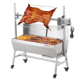 Rotisserie Grill with Windscreen, BBQ Whole Pig Lamb Goat Charcoal Spit Grill, 35 Inch 90 Lbs Capacity