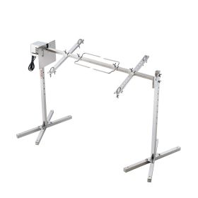 Electric BBQ Rotisserie Grill Kit, 46 Inch 90 lbs Capacity, Automatic 42W Motor Height Adjustable Universal Roaster Stand