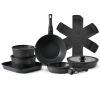VEVOR 17 Piece Pots and Pans Set, Granite Nonstick Detachable Handle Cookware