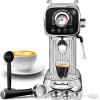 20Bar Compact Italian coffee machine with milk frother, dual-lens option