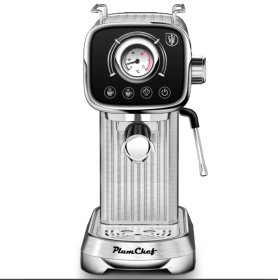 20Bar Compact Italian coffee machine with milk frother, dual-lens option