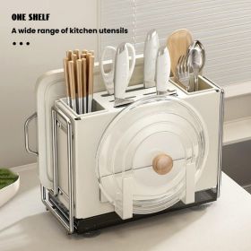 1 Universal Metal Kitchen Knife Holder with Chopping Board Storage