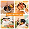 Frying Pan Portable Rapid Noodles Cooker with Long Handle Steamer Spatula