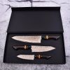 Smoky | Copper Damascus Knife | 3pcs Knife Set