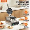 Round Waffle Iron Baker Machine Non-Stick 1230W