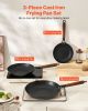 Nonstick Skillets with Detachable Wood Handle, Pre-Seasoned Chef's Pan