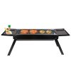 Foldable Charcoal BBQ Grill with Shelf Stainless Steel Grill Net Easy Setup
