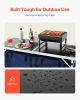 Camping Kitchen Table, Folding Outdoor Cooking Table, 3 Adjustable Height, Aluminum Lightweight Portable Cook Station with Storage Organizer