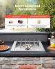 Single Grilling Side Burner, 15,000BTU Liquid Propane Side Burner for Outdoor Kitchen, Convertible to Natural Gas