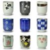 4Pcs Japanese Style Blue Ceramic Teacups