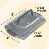 Premium Steel Non-Stick Oblong Cake Pan with Lid