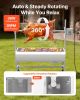 Rotisserie Grill, 38W BBQ Outdoor Pig & Lamb Spit Roaster, Charcoal Spit Roaster with 132 LBS Capacity, Wheels & 7-Level Height