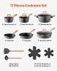 VEVOR 17 Piece Pots and Pans Nonstick, Granite Cookware Set