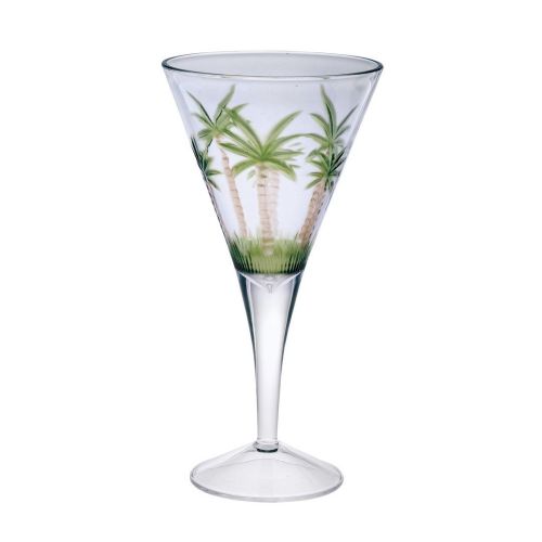 Palm Tree V Shaped Plastic Wine Glasses