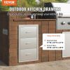17W x 30H x 21D Inch Outdoor Kitchen Stainless Steel Double Access Drawers with Paper Towel Holder Combo for BBQ Island or Grill Station