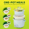 2-Cup Uncooked Rice Cooker & Food Steamer with Bonded Granite