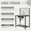 Outdoor Kitchen Island with Storage and Aluminum Stainless Steel Sink