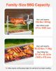 Rotisserie Grill, 38W BBQ Outdoor Pig & Lamb Spit Roaster, Charcoal Spit Roaster with 132 LBS Capacity, Wheels & 7-Level Height