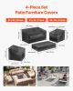 Patio Furniture Cover 4-Piece Set, 420D Heavy Duty Waterproof Outdoor Dining Table and Chairs Cover Set, Lawn Patio Furniture Covers for Outdoor Sofa