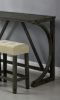 Modern Brown Dining Table W USB 3x Stools Biscuit-Tufted Seat Cushion Beige