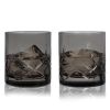 Admiral Cut Crystal Rocks Glasses in Smoke Viski
