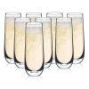 Stemless Champagne Flutes by True Set of 8