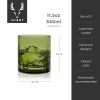 Admiral Cut Crystal Rocks Glasses in Green Viski
