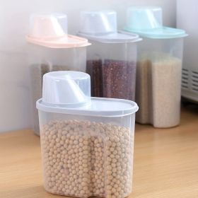 1pc 1.9L Kitchen Cereals Jar; Kitchen Storage Box (Color: Pink)