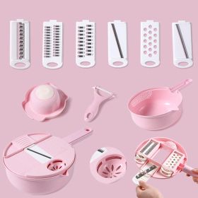 Multifunctional Vegetable Cutter (Color: Pink--Six Blades)