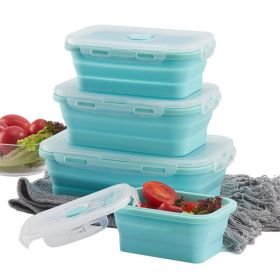 Reusable Pizza Storage Container with Microwavable Serving Trays (Color: Blue, size: 550ML)