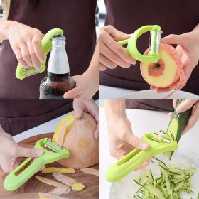 3 Pack Multi-function Vegetable Fruit Peeler (Color: Green)
