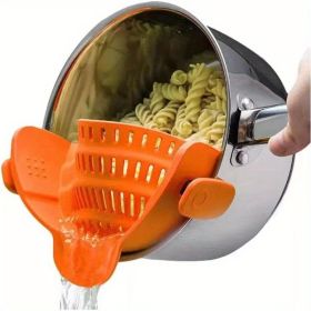 1pc Silicone Pot Strainer and Pasta Strainer (Quantity: 1 Pack Orange)