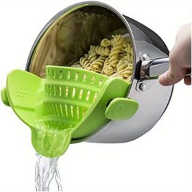1pc Silicone Pot Strainer and Pasta Strainer (Quantity: 1 Pack Green)